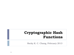Cryptographic hashing - comp