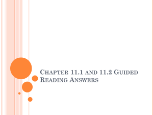 Chapter 11.1 and 11.2 Guided Reading Answers