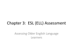 Chapter 3: ESL (ELL) Assessment