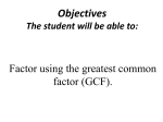 Factoring GCF