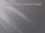 Kinematics Equation Lecture