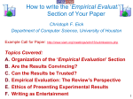 How to write the `Empirical Evaluation` Section of Your Paper