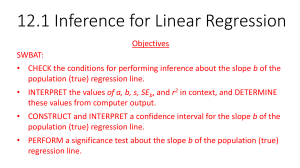 12.1 Inference for Linear Regression