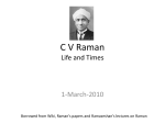 CV Raman Life and Work