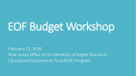 EOF Budget Workshop - State of New Jersey