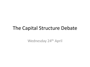 The Capital Structure Debate