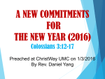 A New Commitment for 2016 by Rev. Daniel Yang (PPT)