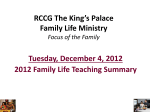 Focus on the Family - RCCG The King`s Palace