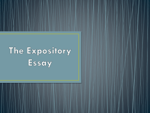 The Expository Essay