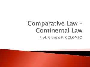 Comparative Law * Continental Law