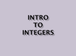 Intro to Integers - POWER POINT