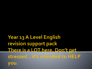 Year 13 A Level English Last Minute support pack