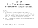 11-4-10 Aim: What are the apparent motions of the stars and planets?