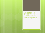 Chapter 1.1 * Equilibrium in the Biosphere