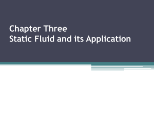 Chapter Three Static Fluid and its Application