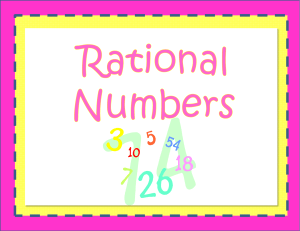 Rational Numbers - Bourbon County Schools