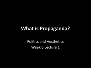 Week 6 Lecture 1 PR and Propaganda