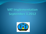VAT Implementation September 1,2012