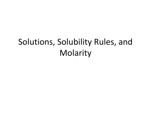 Solutions, Solubility Rules, and Molarity File