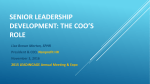 Senior leadership development: the coo*s role