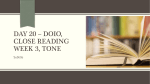Day 20 – DoIO, Close reading week 3, Tone