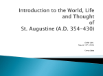 Introduction to the World, Life and Thought of St. Augustine (A.D.