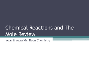 Chemical Reactions and The Mole Review