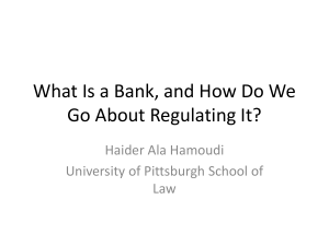 What Is a Bank, and How Do We Go About