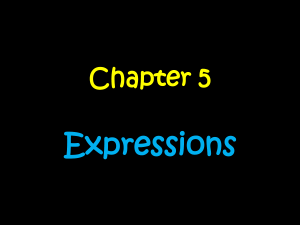 Chapter 5 Algebraic Expressions part 1 2015