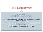 Final Exam Review