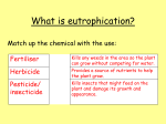 Tuesday 13th May 2014 What is eutrophication?