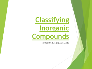 8.1 Classifying inorganic compounds