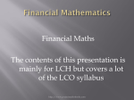 Excellent Financial Maths Presentation LCO_LCH