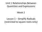 U1 W3 L1 Simplify Radicals