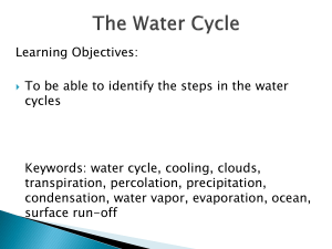 The Water Cycle - Science Department