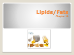 Chapter 16, Lipids/Fats