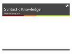 Syntactic Knowledge