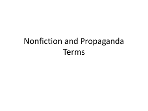 Nonfiction and Propaganda Terms