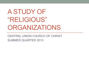 A Study of *religious* organizations