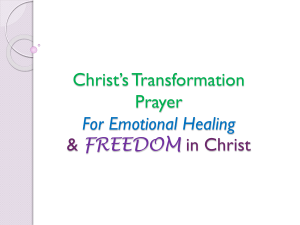 Emotional Healing Powerpoint - Hendersonville Presbyterian Church