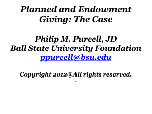 1 The Case for Planned Giving PowerPoint (Tuesday Morning)