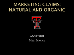 Marketing claims:Natural and organic