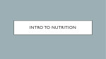 Intro to Nutrition