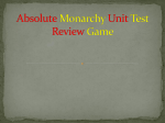 Absolute Monarchy Unit Test Review Game