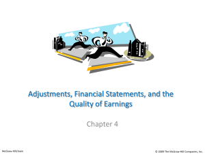 Adjustments, Financial Statements, and the Quality of
