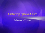 Factoring-Special Cases