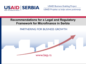Recommendations for a Legal and Regulatory
