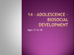14 - Adolescence – Biosocial Development