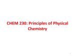 CHEM 230: Principles of Physical Chemistry