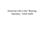 American Life in the "Roaring Twenties," 1919-1929